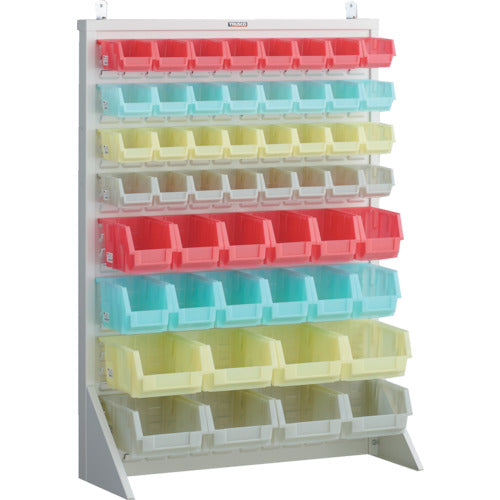 TRUSCO Panel Container Rack, Single-sided, Floor-standing, Semi-transparent Container, 910 x 320 x H1240, White, Small x 32, Medium x 12, Large x 8, T-12224N-SK-AW, 1 Unit