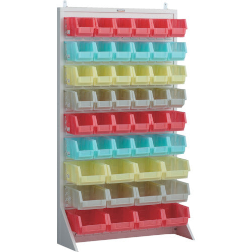 TRUSCCO 패널 컨테이너 랙 편면식・마루치 타입・컨테이너 반투명 사양 910×320×H1600 화이트 중×36 대×12 T-1636N-SK-AW 1대