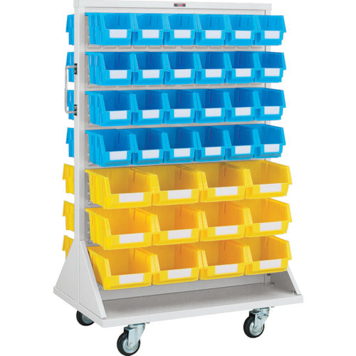 TRUSCCO 패널 컨테이너 랙 910X600XH1420 양면식 바퀴 부착 중X48 대X24 T-1234WN-C-AW 1대