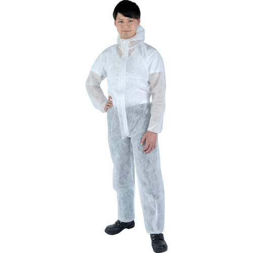 TRUSCO [Sold out and discontinued] ECO non-woven disposable protective clothing, hooded overalls, size M, 35g mesh, no coating, TRV2ECO35-M, 1 unit