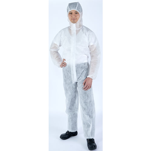 TRUSCO [Sold out and discontinued] ECO nonwoven disposable protective clothing, hooded overalls, M size, 60g mesh, no coating, TRV2ECO60-M, 1 unit