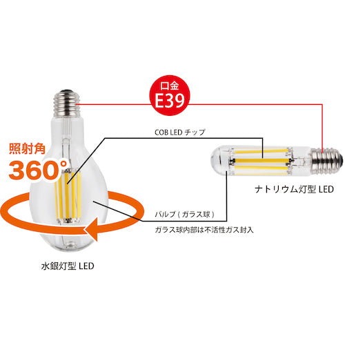 富士倉　水銀灯型ＬＥＤ電球　２０Ｗ　電球色　KYS-20183K　1 個