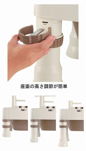 ポータブルトイレ　きらく　ミニでか / 45621　暖房便座　MH型　アイボリー　1 台