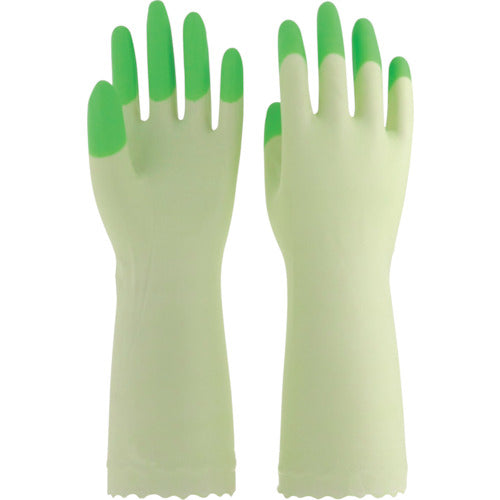 S.T. Family Medium Thick Vinyl Reinforced Fingertips M Green ST71212 1 Pair