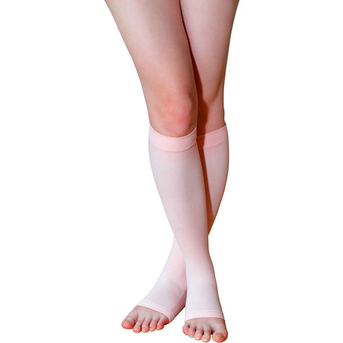 METEX Lila Luce Knee-length Socks, Open Toe, Pink L, RLIIDRLO3L, 1 pair