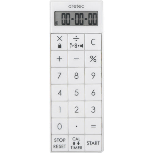 ｄｒｅｔｅｃ　電卓付バイブタイマー　ホワイト　CL-124WT　1 台