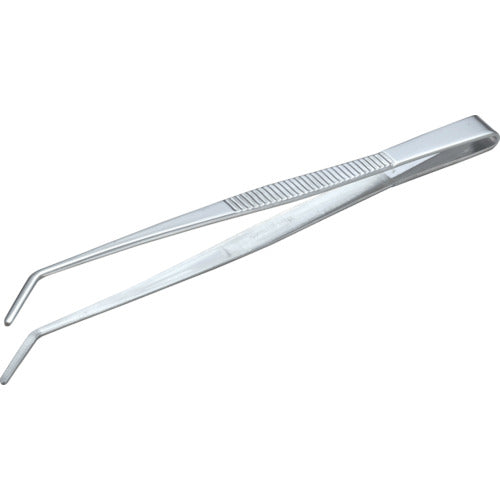 ＴＲＵＳＣＯ　ステンレス製ピンセット　１８０ｍｍ　曲ギザ付　TSP-38　1 本