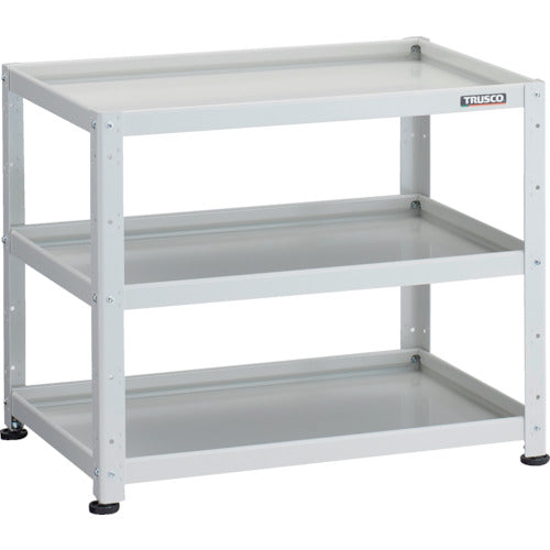 ＴＲＵＳＣＯ　小型ボルト式棚　バーディワゴンラック型　７５０Ｘ５００　３段　ホワイト　BDW-R773-W　1 台