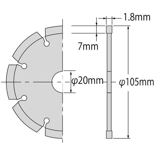 EBI Diamond Cutter Cutting King (Dry Type) Segment Type 105mm SA105 1 Piece