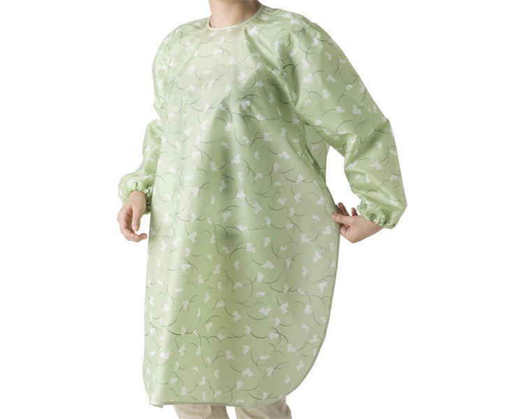 Meal Apron, Super Water Repellent, With Sleeves / 1040 Japanese Pattern Rabbit and Nightingale 1 Piece