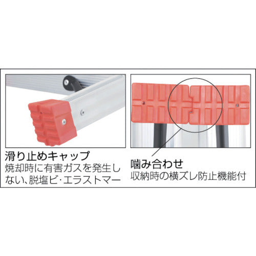 ＴＲＵＳＣＯ　はしご兼用脚立　アルミ合金製脚カバー付　高さ１．４０ｍ　TPRK-150　1 台