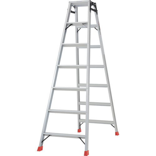 TRUSCO ladder/stepladder with aluminum alloy leg covers, height 1.98m TPRK-210 1 unit