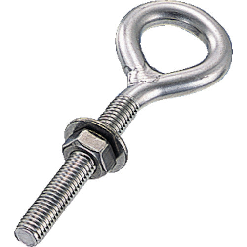 TRUSCO Long Eye Bolt Stainless Steel Φ3.5 x Hole Diameter 10 x M4 (1 piece) TIB-4ML 1 bag