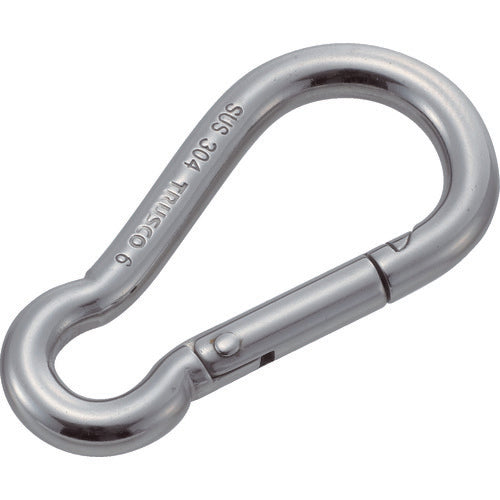 ＴＲＵＳＣＯ　ステンレススナップフック　Ｂ型　線径Φ６×開口９ｍｍ　（２個入）　TSF-6B　1 袋