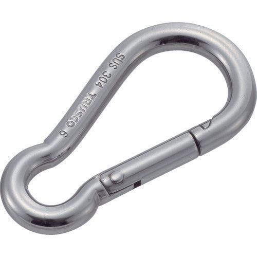 TRUSCO Stainless Steel Snap Hook Type B, Wire Diameter Φ6 x Opening 9mm (2 Pieces) TSF-6B 1 Bag