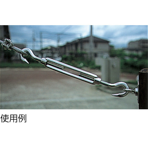 ＴＲＵＳＣＯ　ステンレス製　枠式ターンバックル　フック＆フックタイプ　ねじ径Ｗ１／４　（２個入）　TTB-6H　1 袋