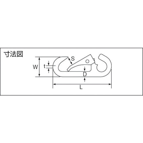 ＴＲＵＳＣＯ　スナップフック　ステンレス製　Ｄ型　線径Φ５．５×開口７ｍｍ　（２個入）　TSF-5D　1 袋