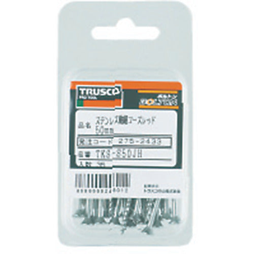 ＴＲＵＳＣＯ　軸細コーススレッドスクリュー　ステンレス　Ｍ３．８Ｘ７５　２０本入　半ネジ　TKS-S75JH　1 PK