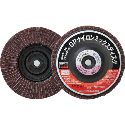 TRUSCO GP 나일론 믹스 디스크 나사 포함 Φ100 5개입 320# GPNM-100AL 1상자
