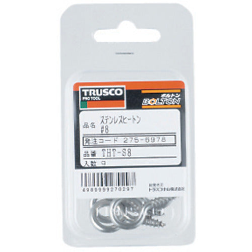 ＴＲＵＳＣＯ　ステンレスヒートン＃２　１８本入　THT-S2　1 PK