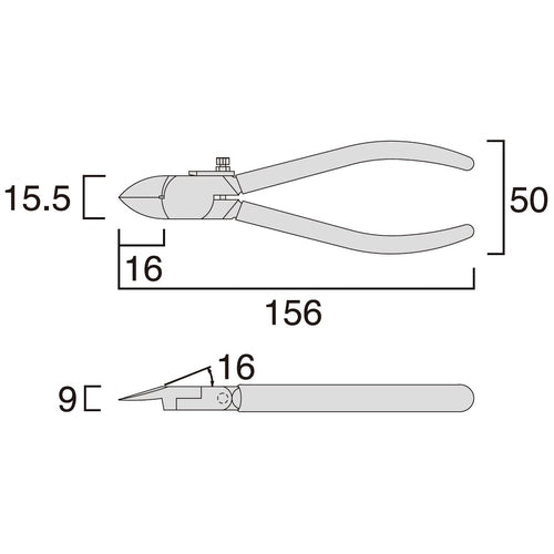 후지 화살 스프링 부착 플라스틱 니퍼 (라운드 칼날) 150mm 90PR-150 1정
