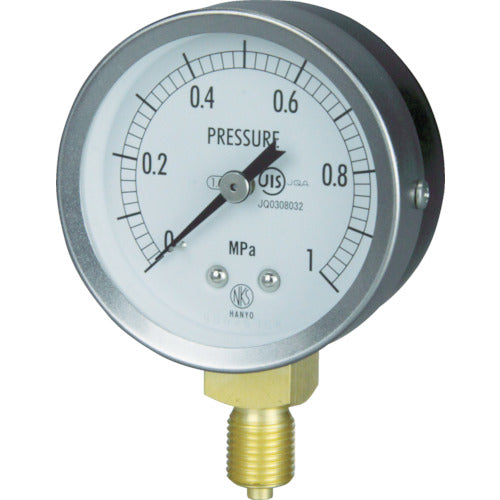 長野　ＪＩＳ汎用形圧力計Ａ枠（ストレート）　圧力レンジ（ＭＰａ）：−０．１〜０．００（真空計）　GS50-121-0MP　1 個