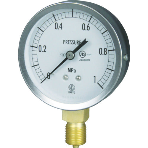 長野　ＪＩＳ汎用形圧力計（Ａ枠）　圧力レンジ（ＭＰａ）：−０．１〜０．００（真空計）　GS51-131-0MP　1 個