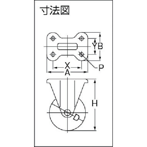 ＴＲＵＳＣＯ　ナイロンホイールウレタンキャスター　固定　Φ１００　TYGUK-100　1 個