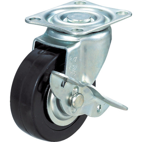 ＴＲＵＳＣＯ　キャスター　ＴＹＳシリーズ　ハードゴムキャスター自在ストッパー付Φ７５　TYSG-75RHS　1 個