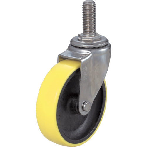 TRUSCCO 나사 포함 대전 방지 우레탄 캐스터 스틸 쇠장식 자유자재 Φ100 TYST-100NUE 1개