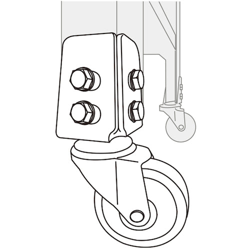 YUEI Angle Swivel Caster, Rubber, Wheel Diameter 100mm, With Stopper, S Type, SA-DS Model, Mounting Dimensions 20 x 21.16, SA-100WS, 1 Piece
