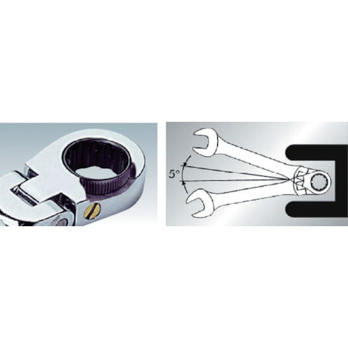 TRUSCO Gear Wrench Combination Flexible Combination Dimensions 18X18 Length 203 TGR-C18F 1 piece