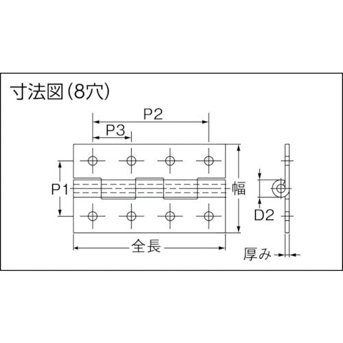 ＴＲＵＳＣＯ　ステンレス平型蝶番　全長７５ｍｍ　（１個＝１袋）　TLS-75B　1 個