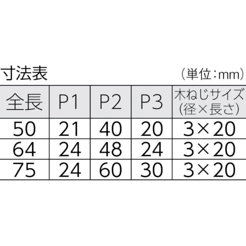 TRUSCO Stainless Steel Removable Hinge Left-Handed Length 50mm TKN-50CL 1 Pair