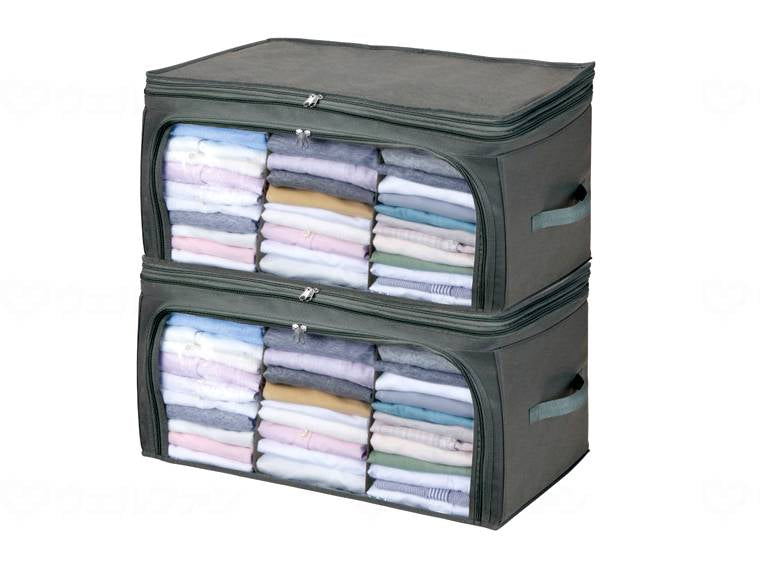 アルファックス伸びて増量竹炭収納ｹｰｽ ﾚｷﾞｭﾗｰ ｸﾞﾚｰ