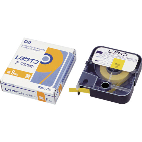 MAX Tube Marker Letter Twin Tape Cassette 12mm Width Yellow LM-TP312Y 1 Roll