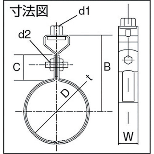 ＴＲＵＳＣＯ　パイプ用支持金具　吊バンド　自在ベース付　適用径２０Ａ　TPS-309　1 個