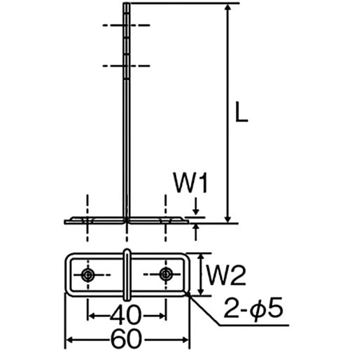 ＴＲＵＳＣＯ　パイプ用支持金具　プレスＴ字脚　高さ３０ＬＸ厚み３．２　１穴　TPS-T30　1 個