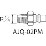 アネスト岩田　エアーホース用継手　クイックジョイント（プラグ）　接続口径Ｒ１／４　AJQ-02PM　1 個