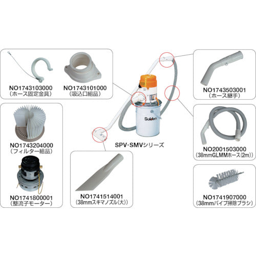 Suiden φ38 GLMM hose assembly 2m 2001503000 1 set