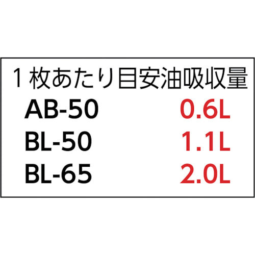 エム・エーライフ　油吸着材　タフネルオイルブロッター　マット状　６５０ｘ６５０ｍｍ　厚さ４ｍｍ　（１００枚入）　BL-65　1 箱