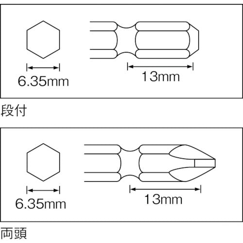 ＶＥＳＳＥＬ　クッションビット２本組（両頭）ＡＣ１４　＋１×６５ｍｍ　AC141065　1 PK