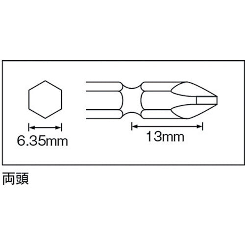 ＶＥＳＳＥＬ　クッションビット２本組（両頭）ＡＣ１４　＋１×６５ｍｍ　AC141065　1 PK