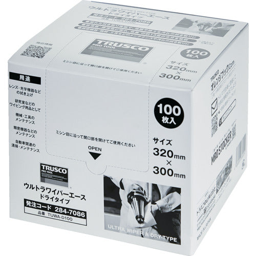 ＴＲＵＳＣＯ　ウルトラワイパーエース　ドライタイプ　１００枚入　TUWA-D100　1 箱