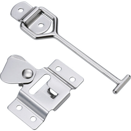 TRUSCO Car Door Fastener Horizontal Type Stainless Steel 137mm 1 Set (Bag) = 1 Piece TDF-130Y 1 Set