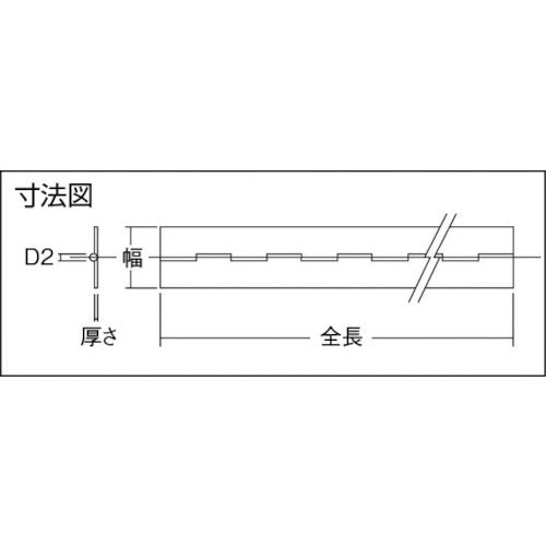 ＴＲＵＳＣＯ　ステンレス製長蝶番　厚さ０．８ｍｍＸ幅３２ｍｍＸ全長１８００ｍｍ　THS-0832-1800　1 本