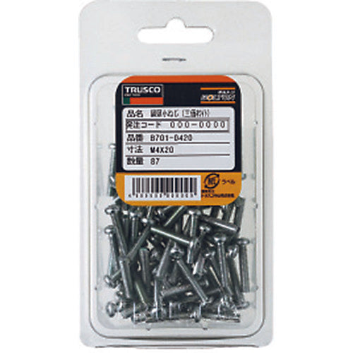 TRUSCO 나베 머리 작은 나사 3가 백 전체 나사 M5×10 86개입 B701-0510 1 PK