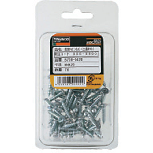 ＴＲＵＳＣＯ　皿頭タッピングねじ　１種Ａ　三価白　Ｍ３×２０　１０６本入　B708-0320　1 PK