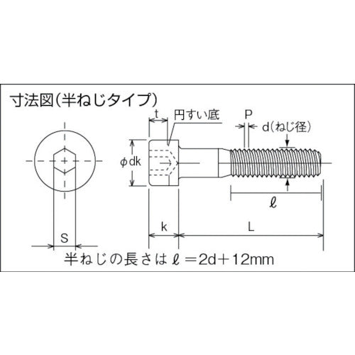 ＴＲＵＳＣＯ　低頭六角穴付ボルト　ステンレス　半ネジ　Ｍ６×３５　４本入　／キャップボルト（ＣＡＰ）　B089-0635　1 PK