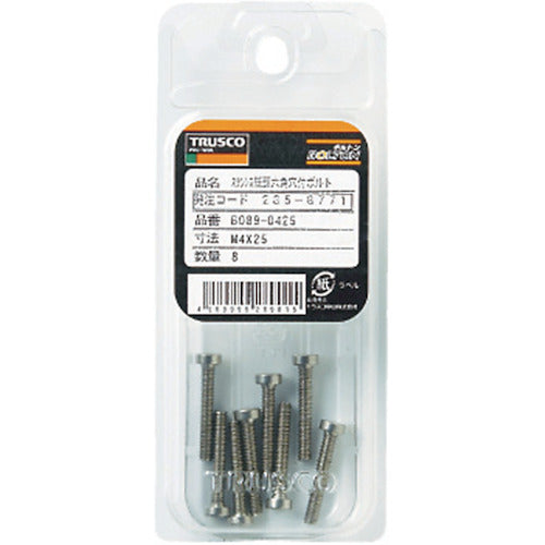 TRUSCO 저두 육각구멍부착 볼트 스테인리스 반나사 M8×40 2개입/캡볼트(CAP) B089-0840 1 PK